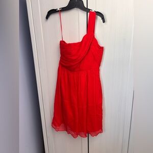 J. Crew One Shoulder Red Dress